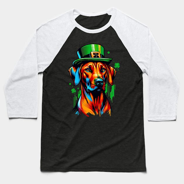 Rhodesian Ridgeback's Saint Patrick's Day Celebration Baseball T-Shirt by ArtRUs